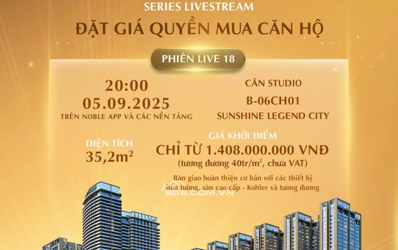SỞ HỮU NGÀY CĂN HỘ CAO CẤP CỦA DỰ ÁN SUNSHINE LEGEND với giá chỉ từ 55tr/m2